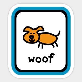 Self Portrait of Puppy Dog Woof Sign Sticker